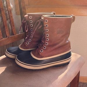 Sorel Waterproof Leather Winter Premium 1964 Boots (size: 6.5; color: brown)